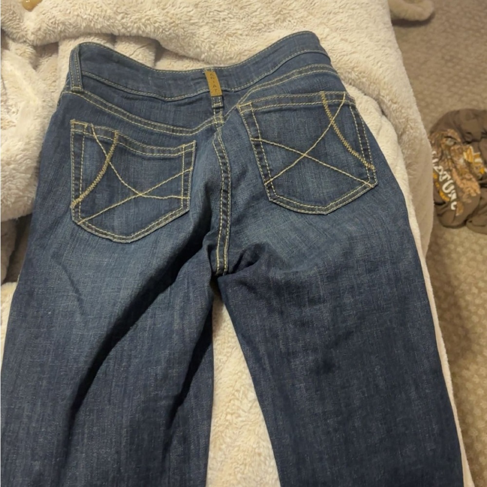 Ariat Women's Dark Blue Straight-Leg Jeans with Contrast Stitching
